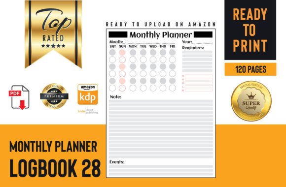 A Modern Monthly Log Book for Tracking Your Progress