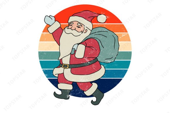 A Retro Sunset Santa for Creative Holiday Design