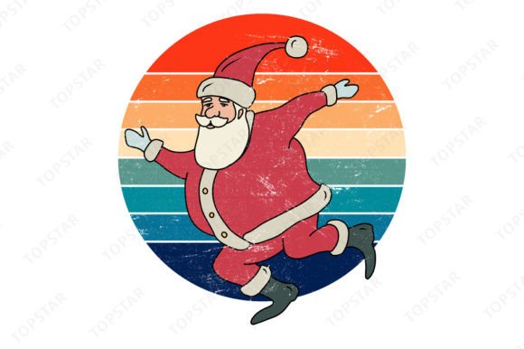 Cartoon Christmas Santa Graphic Retro: A Versatile Design Asset for Creators