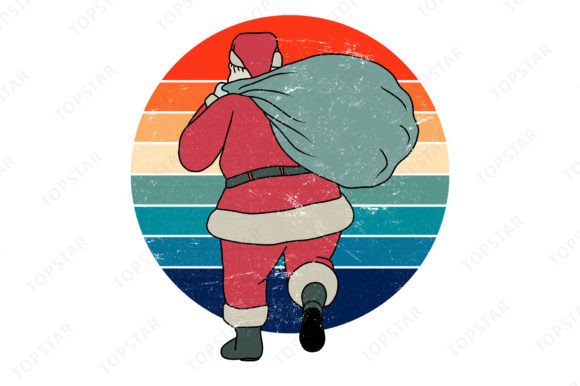 Integrating the Santa Claus with Gifts, Retro Vintage Graphic into Your Creative Process