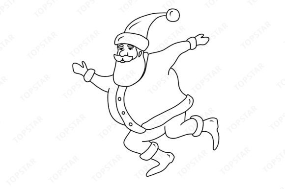 Jumping Cartoon Santa: A Dynamic Holiday Graphic Resource