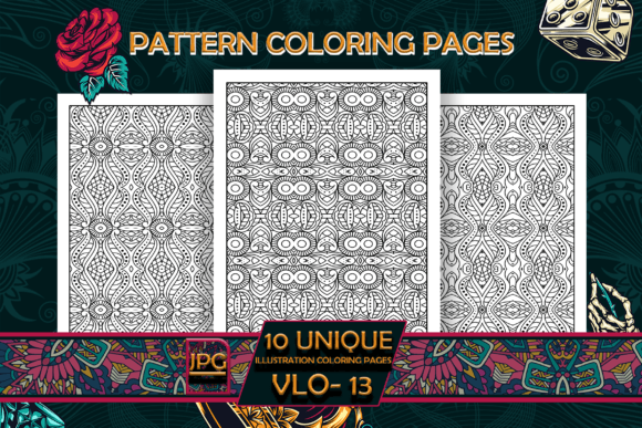 Pattern Coloring Pages Vol-13 Interiors: A Streamlined Asset for Digital Publishing