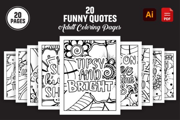 The Creative Escape: Inside the Funny Quotes Adult Coloring Book Pages