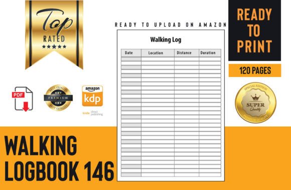 Walking Log Book 146: Your Template for Tracking Progress